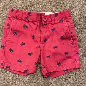 Crew cuts preppy Kids Red Crab Print Cotton Shorts